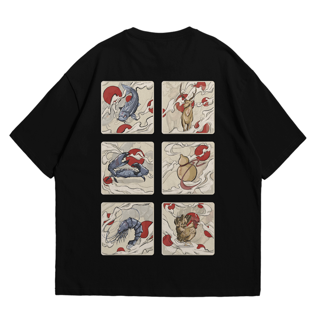 Hamchoi Bau Cua Tom Ca Oversized Tshirt