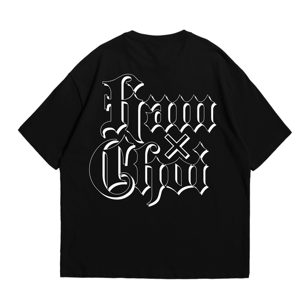 HAMCHOI MELT SMILEY Oversized Tee – Black