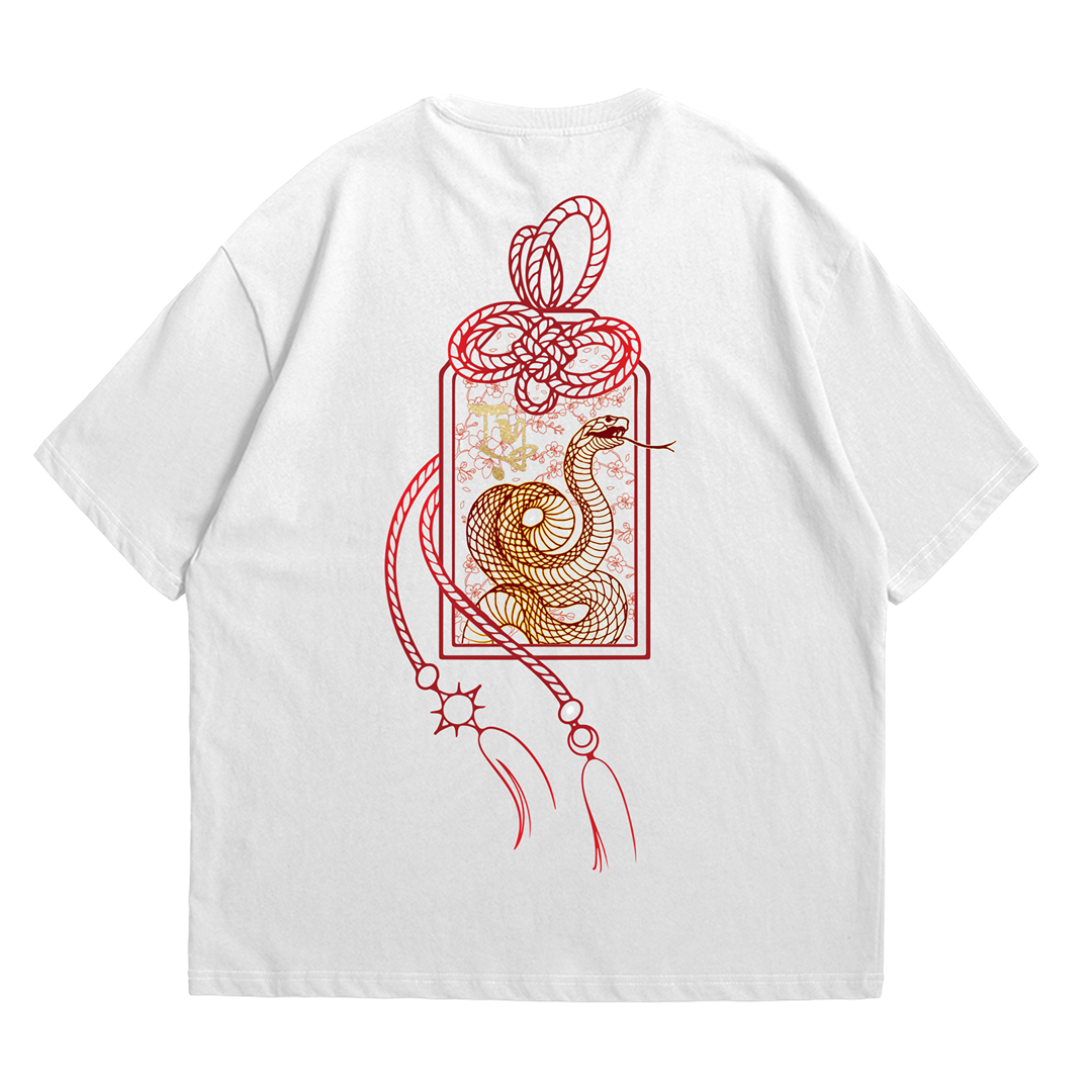 Hamchoi Year of the snake oversized tee White