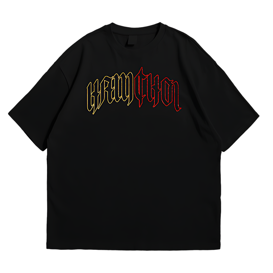 Hamchoi Year of the snake oversized tee Black