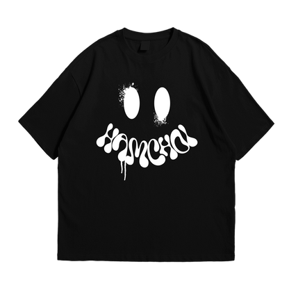HAMCHOI MELT SMILEY Oversized Tee – Black