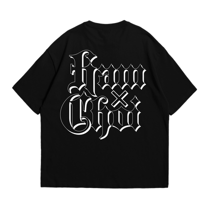 HAMCHOI MELT SMILEY Oversized Tee – Black