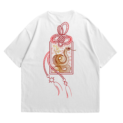 Hamchoi Year of the snake oversized tee White